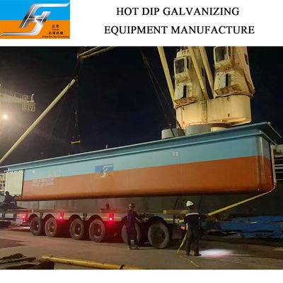 Endüstriyel galvanizasyon için 50 mm kalınlığında çelik XG08 substratı ve yuvarlak alt yuvarlak köşe ile özel çinko kazan